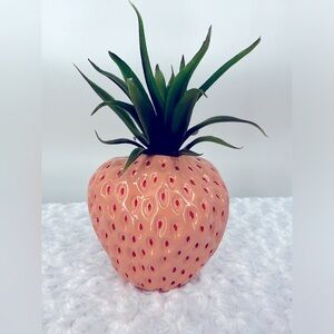 Strawberry and Faux Plant Planter
